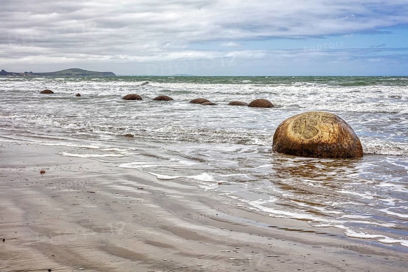 Moeraki Boulders Beach, Otago, Neuseeland