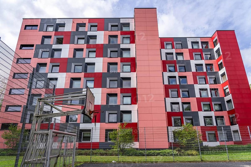 Student hall of residence of the Studierendenwerk Essen-Duisburg in Essen, over 310 furnished rooms are rented to students, North Rhine-Westphalia, Germany