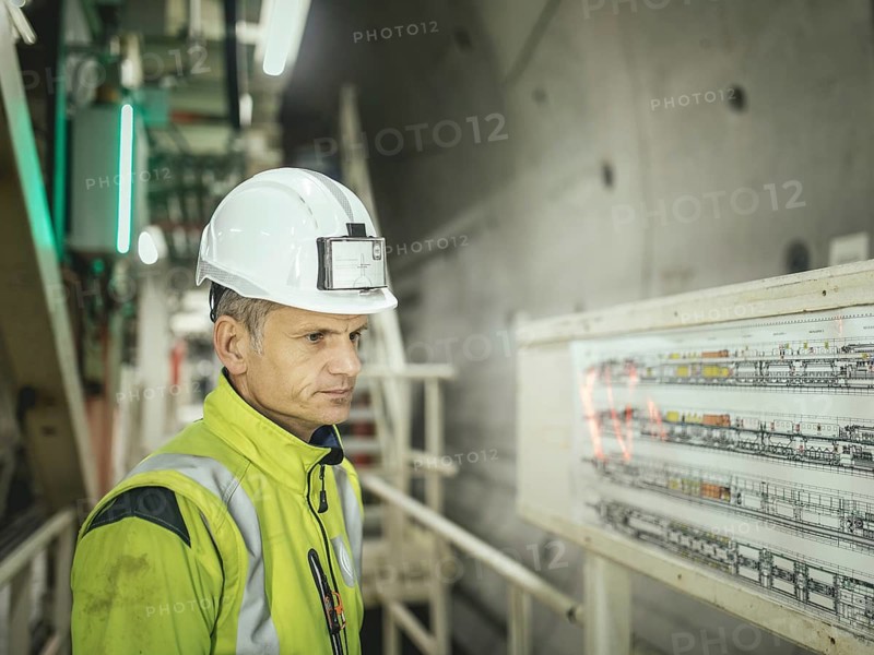 Graduate engineer (FH) Sebastian Reimann in construction lot H53, Brenner Base Tunnel, Wolf, Tyrol, Austria