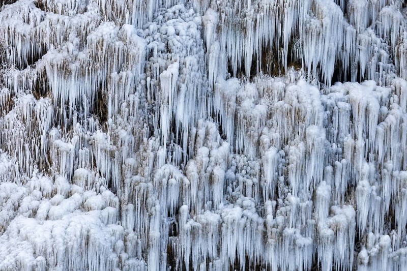 Icicles at Seljalandsfoss, Rangárþing eystra, waterfall, ice, snow, winter, Hella, Iceland, Scandinavia