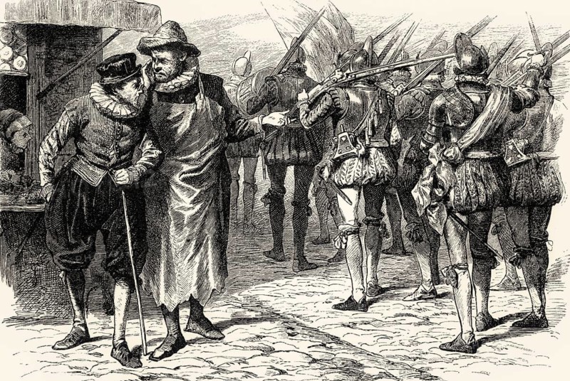 ACT IV., SCENE I., A Street, Jetter, Carpenter, scene from EGMONT by Johann Wolfgang von Goethe