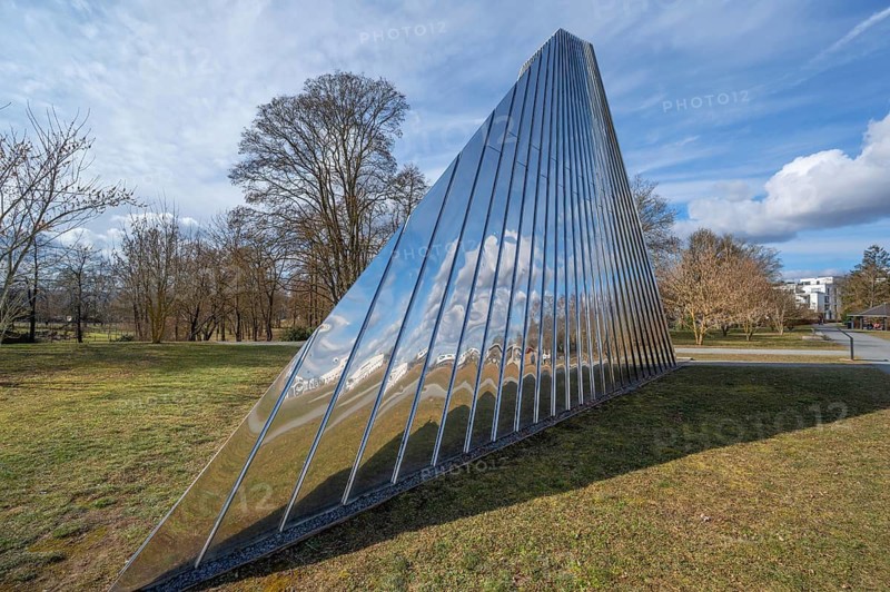 Modern church building, a sculpture in Hubland, new district on the site of the former American Leighton Barracks, Würzburg, Lower Franconia, Bavaria, Germany