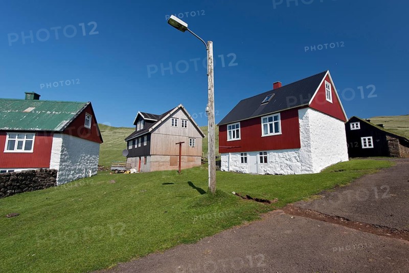 Residential buildings, Mykines, Útoyggjar, Faroe Islands, Denmark