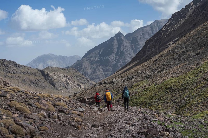 The trail to Toubkal, the highest mountain in North Africa