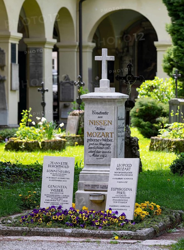 Grave of Leopold and Constanze Mozart, Sebastian Cemetery, Church of Saint Sebastian, Salzburg, Austria
