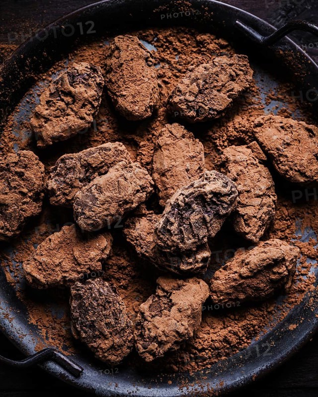 Chocolate treats, coated in a generous layer of rich cocoa powder. These homemade confections offer a melt-in-your-mouth experience perfect for any sweet tooth