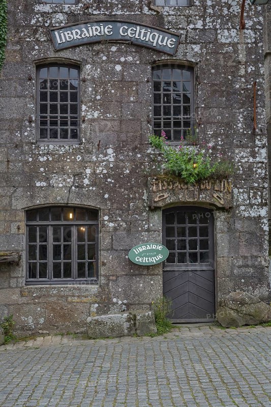 Celtic library in Locronan village, Finistère department of Brittany in north-western France