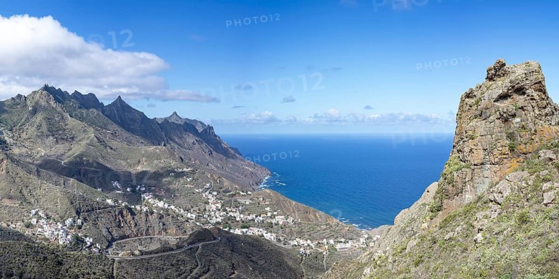 Atlantic coast near Taganana, Tagana valley, Barranco de la Iglesia, Anaga mountains, Las Montanas de Anaga, Tenerife, Canary Islands, Spain
