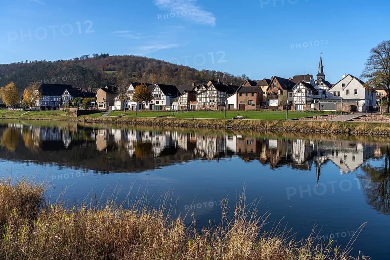 Bodenwerder and the Weser, Lower Saxony, Germany