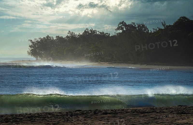Beach and coastal forest with surf on the north-east coast of Madagascar
