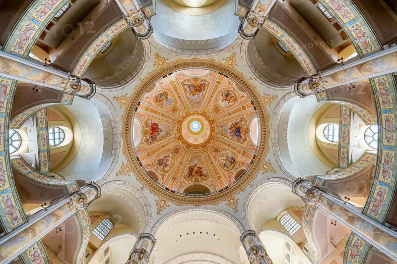 Baroque Protestant Lutheran Church of Our Lady, Interior view of the dome, Dresden, Saxony, Germany