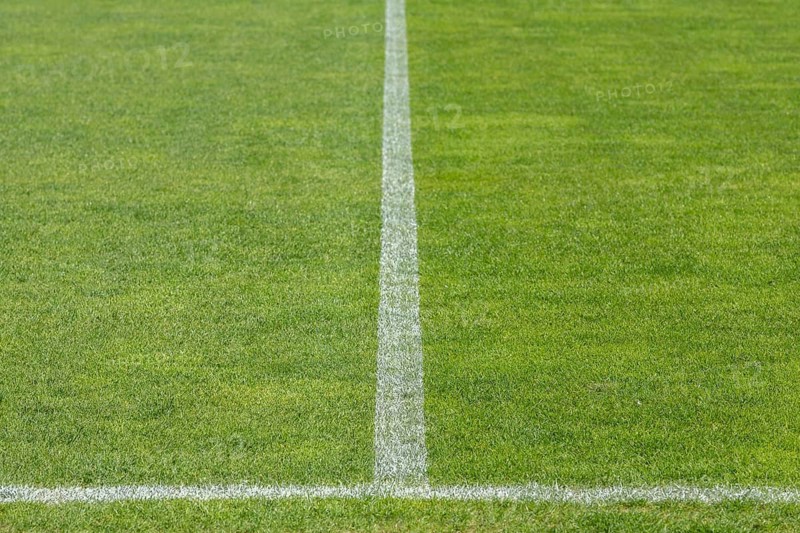 Middle and side lines at the football pitch in Lubin, Poland