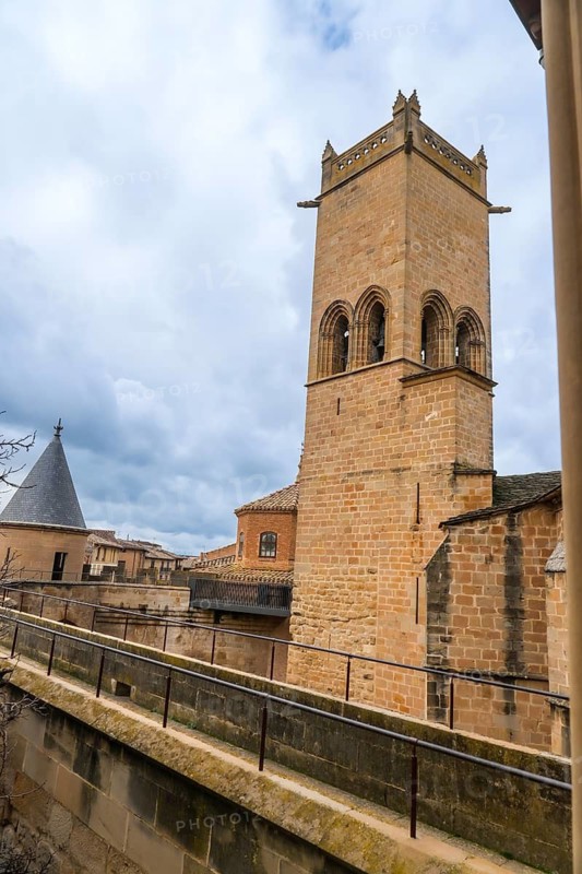 The imposing medieval architecture of the royal palace of olite stands tall in navarre, spain, a testament to its rich history