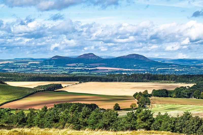 Scottish fields and farms, Southeast Scotland, UK