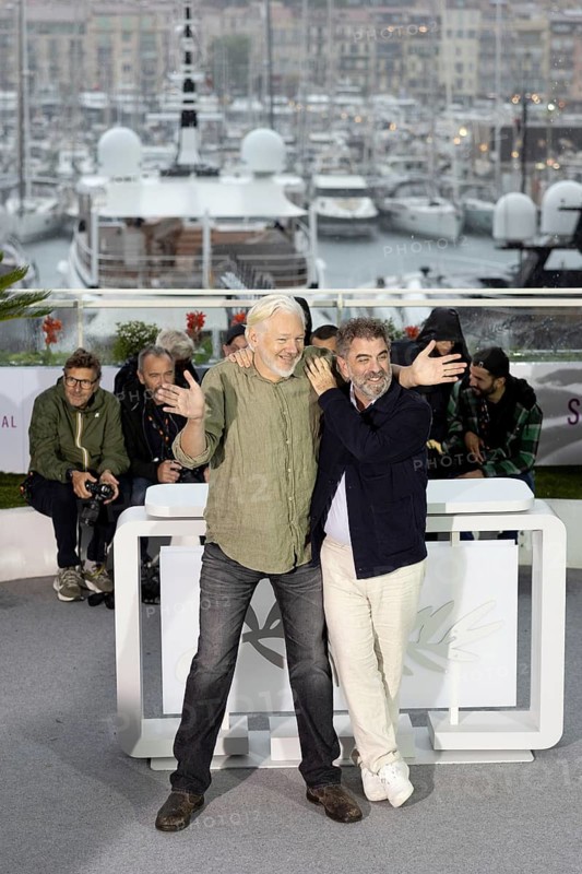 Cannes, France - 20.5.2024: Julian Assange and Eugene Jarecki during the - The Six Billion Dollar Man - Photocall during the 78th Cannes International Film Festival. The film festival will take place from 13 to 24 May 2025