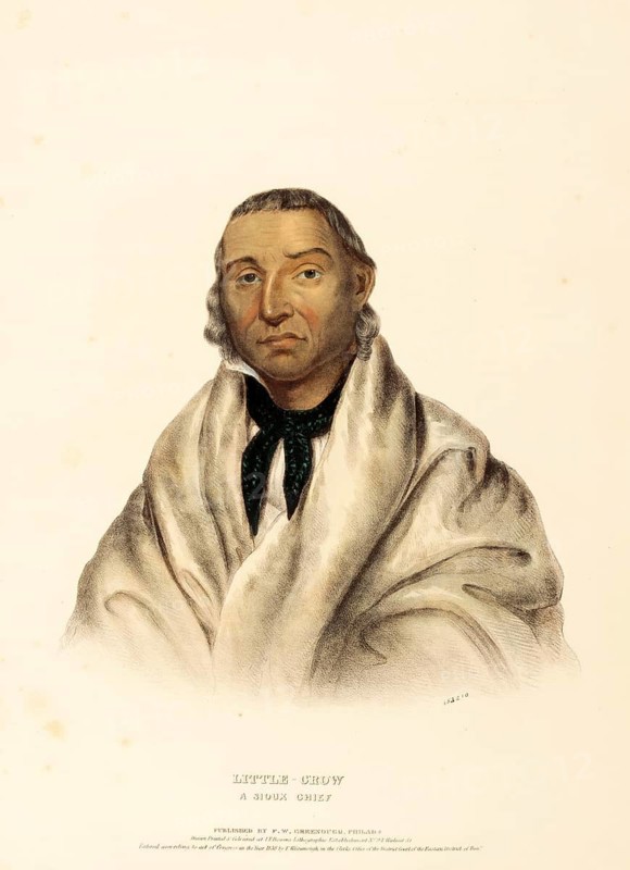 Little Crow. A Sioux Chief (1838), Indians, Historical Indian tribes from North America, Charles Bird King (1785, 1862), Historical, digitally restored reproduction from a 19th century original, Record date not stated