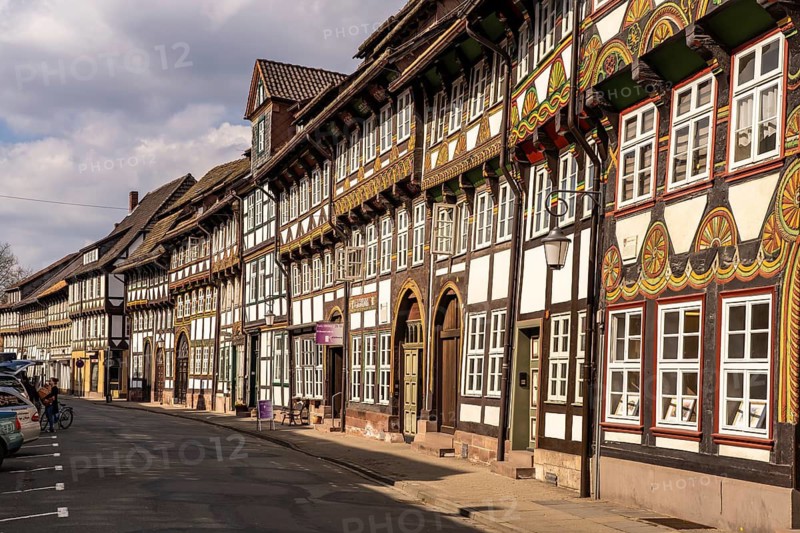 Row of half-timbered houses in Tiedexer Straße, Einbeck, district of Northeim, Lower Saxony, Germany