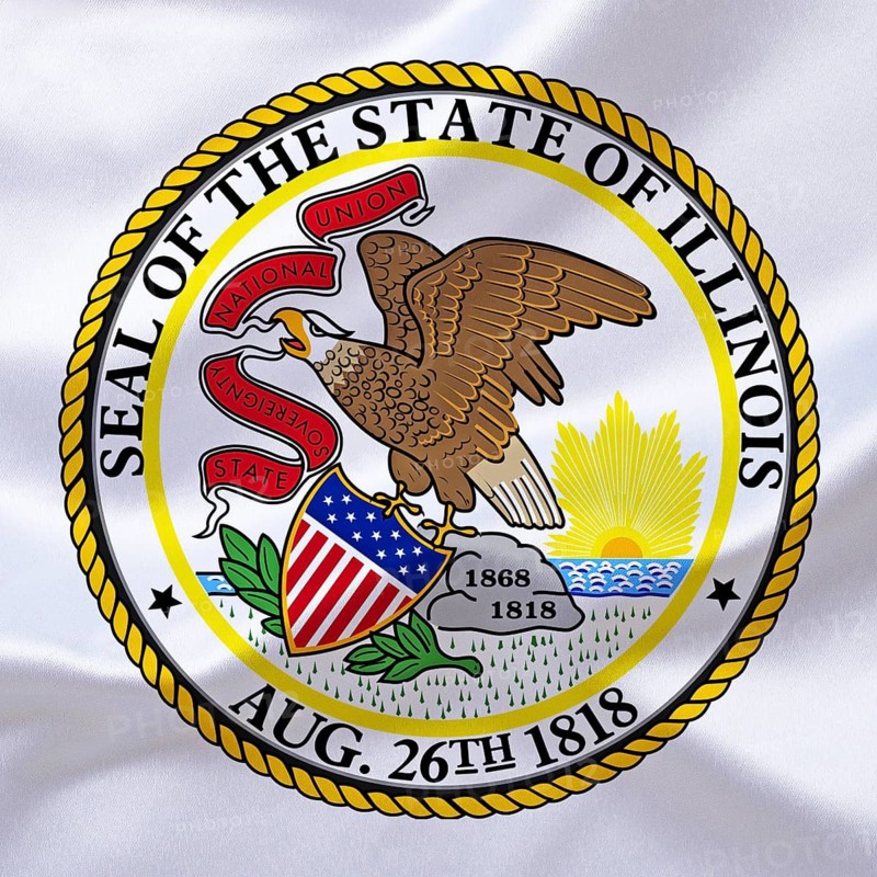USA, The coat of arms of Illinois, state of the