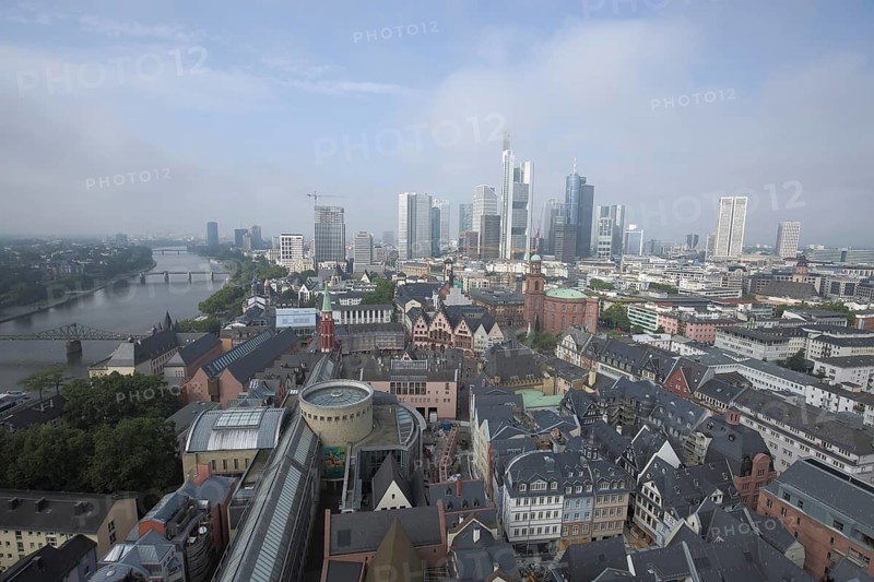 Skyline view from Kaiserdom, Frankfurt am Main, Hesse, Germany