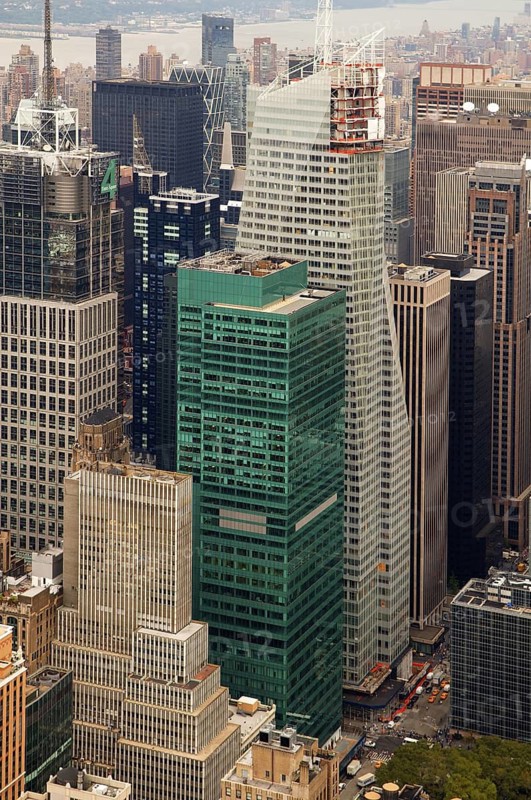 View from the Empire State Building to skyscrapers under construction, New York City, USA