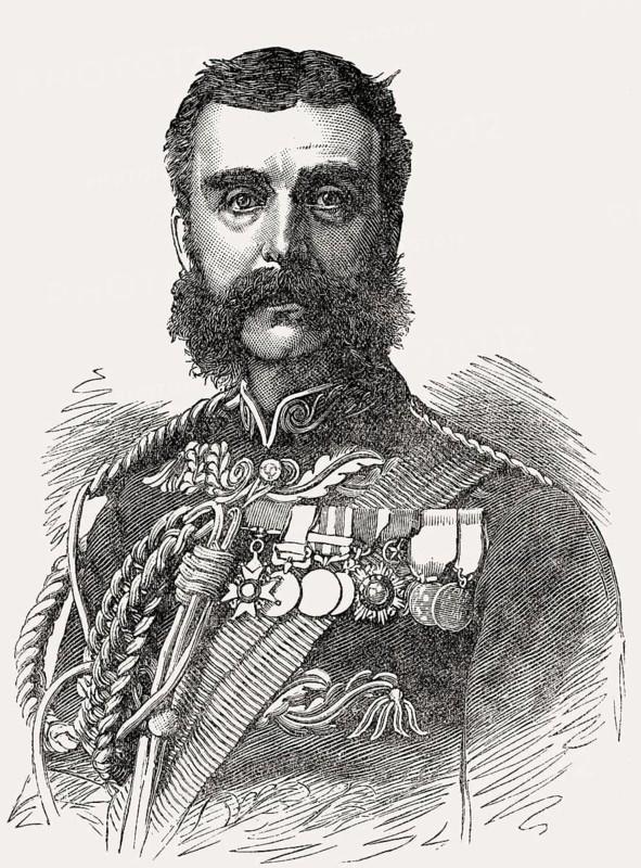 Frederic Augustus Thesiger, 2nd Baron Chelmsford, a British imperial general, From British Battles on Land and Sea, by James Grant