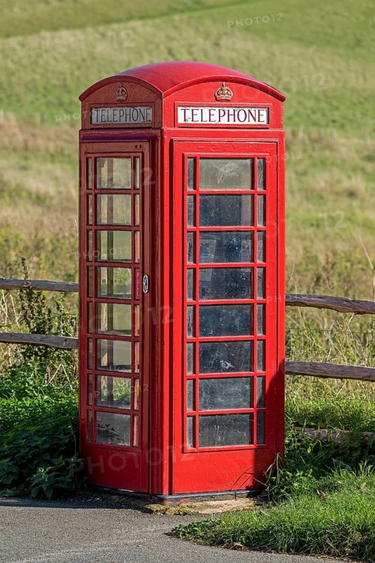 Traditional telephone cell, at Seven Sisters Country Park, South Downs, East Sussex, England, United Kingdom