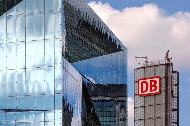 Cube Berlin and DB Logo, Washingtonplatz, Berlin, Germany