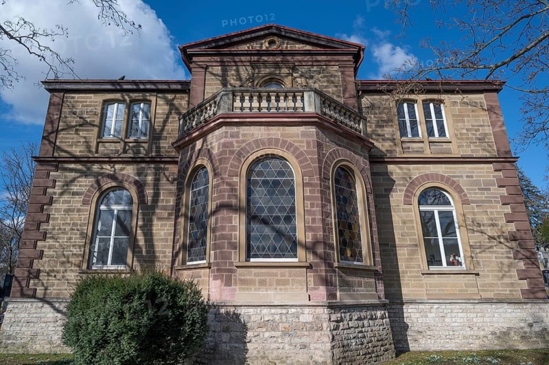 Cemetery house at the Israeli cemetery, inaugurated in 1882, Werner-von Siemens Str. 2, Würzburg, Lower Franconia, Bavaria, Germany