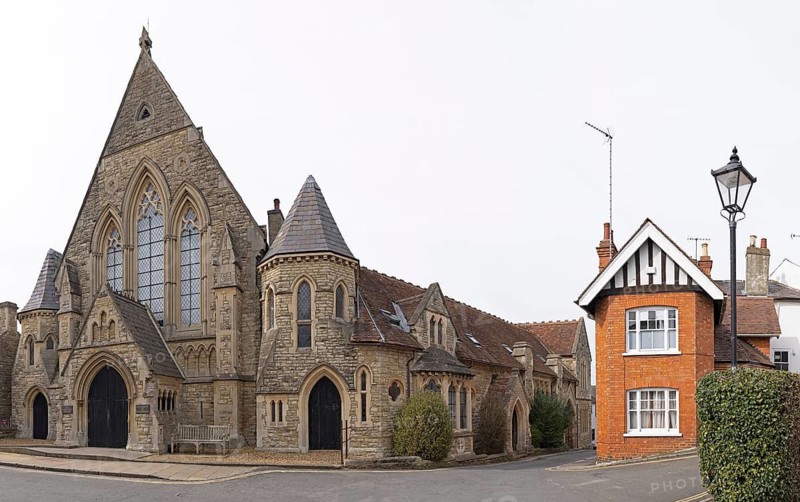Radcliffe Centre University Building, Photomerge, Church Street, Buckingham, England, Great Britain