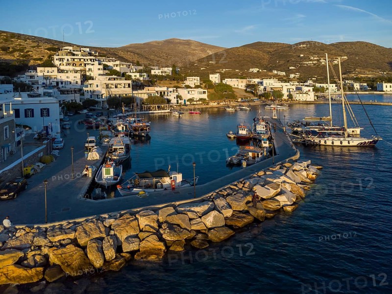 The small fishing harbour in Katapola, Amorgos, Cyclades, Greece