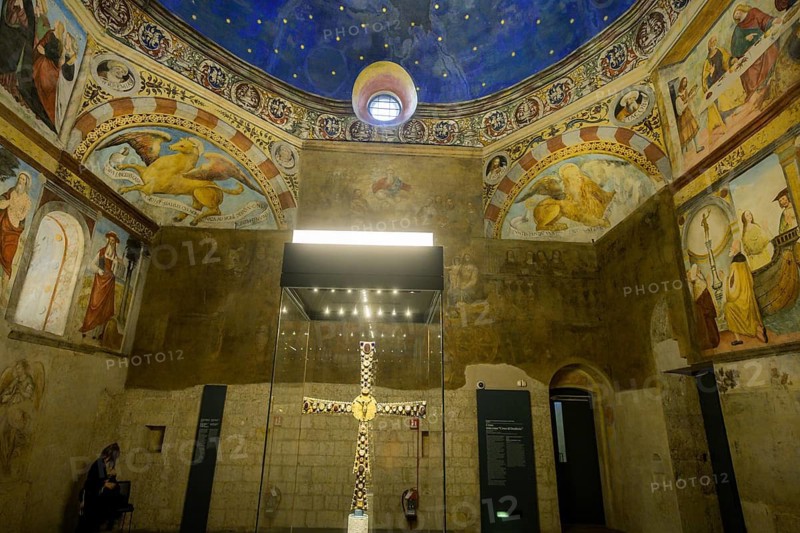 Romanesque Chapel of Santa Maria in Solario with Cross of King Desiderius, Brescia, Province of Brescia, Italy