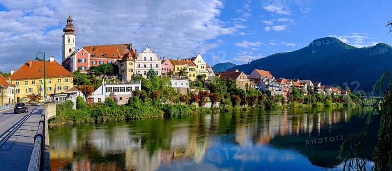 Frohnleiten an der Mur, city view, Murtal, Styria, Austria