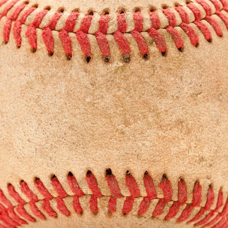 Macro Abstract Detail of Worn Leather Baseball