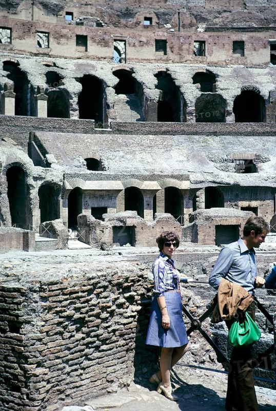 The Roman Colosseum or Flavian Amphitheatre, Rome, Italy in 1974 built 70-80 AD