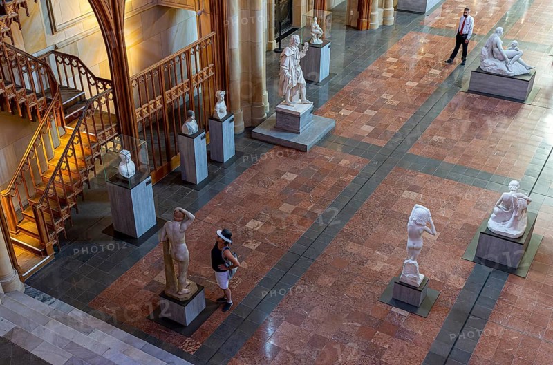 Interior photograph, Friedrichswerder Church, permanent exhibition 19th century Sculpture, Berlin, Germany