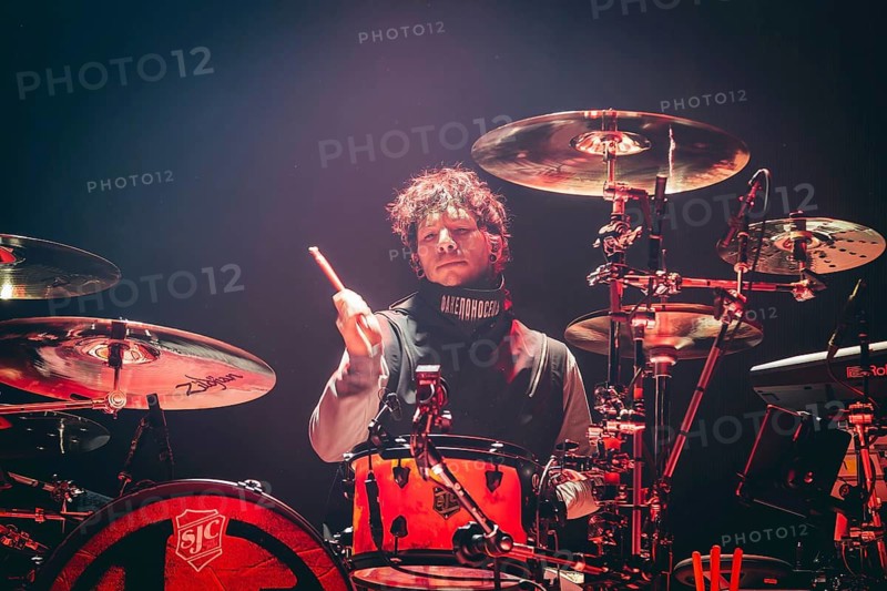 Josh Dun, drummer of Twenty One Pilots live on The Clancy World Tour at the Uber Arena in Berlin on 08/04/2025