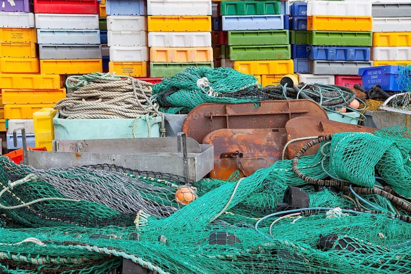 Fishing equipment, Kappeln, Schleswig-Holstein, Germany