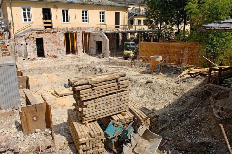 Construction site, core renovation of the Greek restaurant Moro Mou in spring 2022, Königinstraße, Munich, Bavaria, Germany