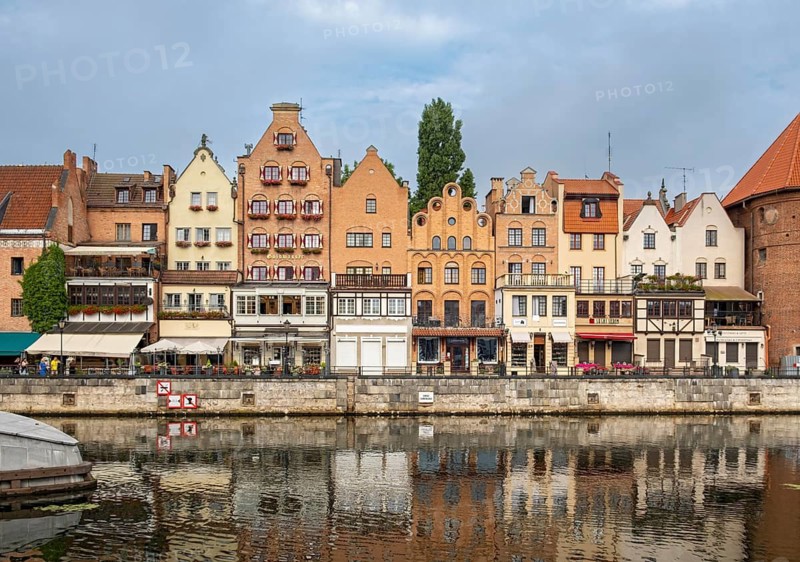 Motlawa River waterfront, Gdansk, Gdansk, Poland