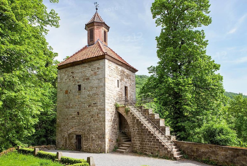 Belltower, Schaumburg Castle, Rinteln, district of Schaumburg, Lower Saxony, Germany