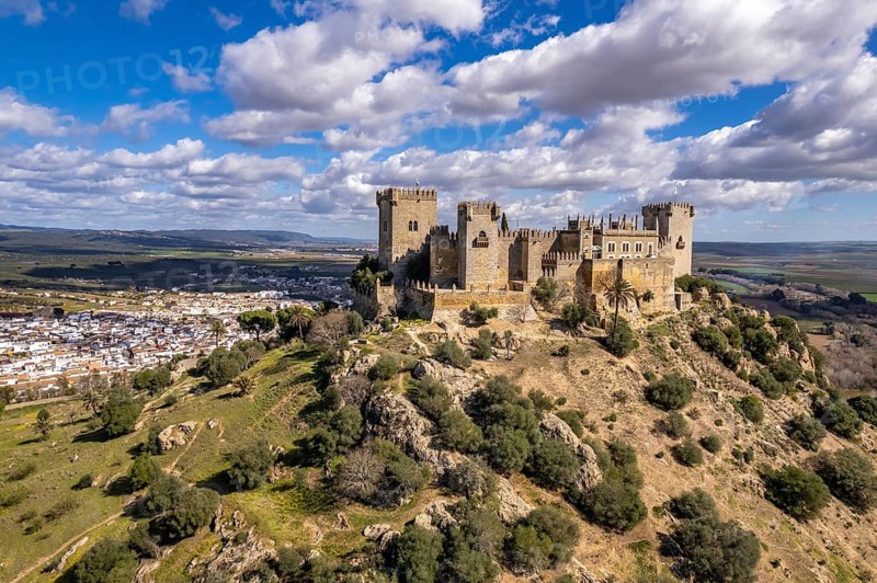 The castle Castillo de Almodóvar del Río and the village Almodóvar del Río, Andalusia, Spain