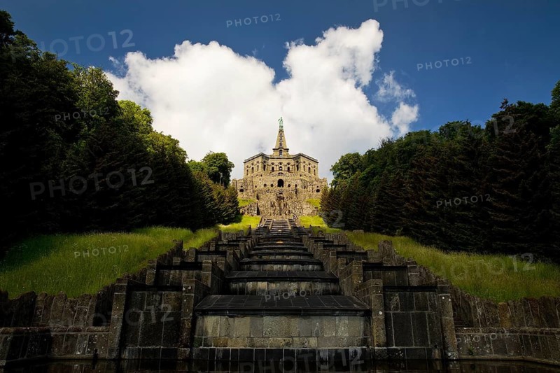 Bergpark Wilhelmshöhe, Hercules Building with the Great Cascades, UNESCO World Heritage Site, Kassel, Hesse, Germany