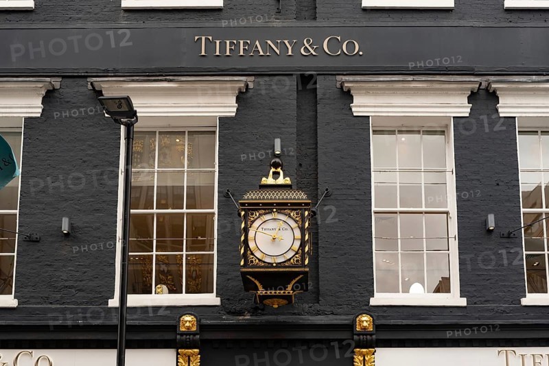 London, United Kingdom. August 2nd 2023 Tiffany and Co. Luxury Brand Store Front. Shopping in Old Bond Street, London, England