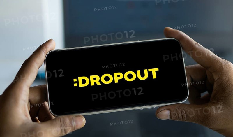 Dhaka, Bangladesh- 20 jan 2025: Dropout logo is displyed on smartphone. Dropout is an American comedy subscription streaming service run by the production company