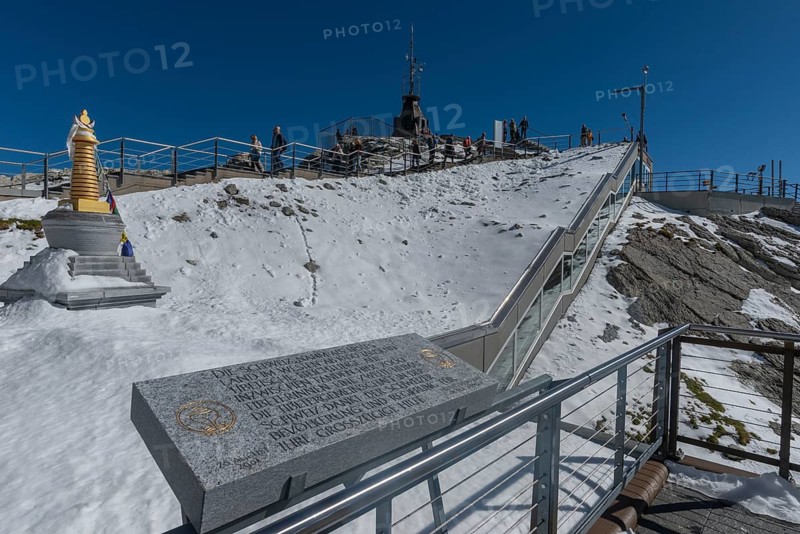 Memory of Tibetans in Switzerland, Alpine peak Säntis, Appenzell Alps, 2505m altitude, Schwägalp, Urnäsch, Canton Appenzell, Ausserrhoden, Switzerland