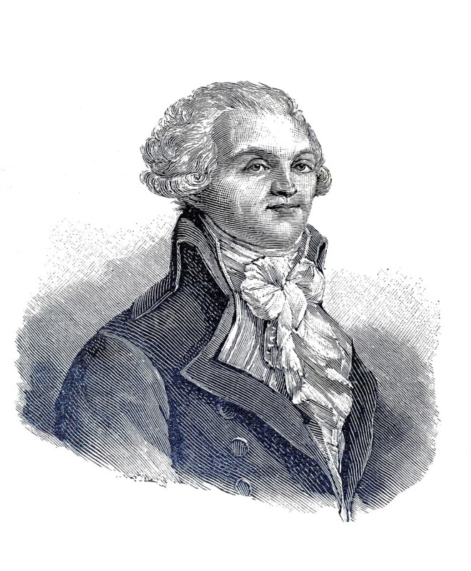 Maximilien de Robespierre, baptised Maximilien Marie Isidore (born 6 May 1758 in Arras, died 28 July 1794 in Paris), often simply called Maximilien Robespierre, also known as the Incorruptible, was a French lawyer, revolutionary and leading Jacobin politician, illustration, reproduction from a 19th century original. Authentic, file restored for optimal use, exact date of original unknown, Historical