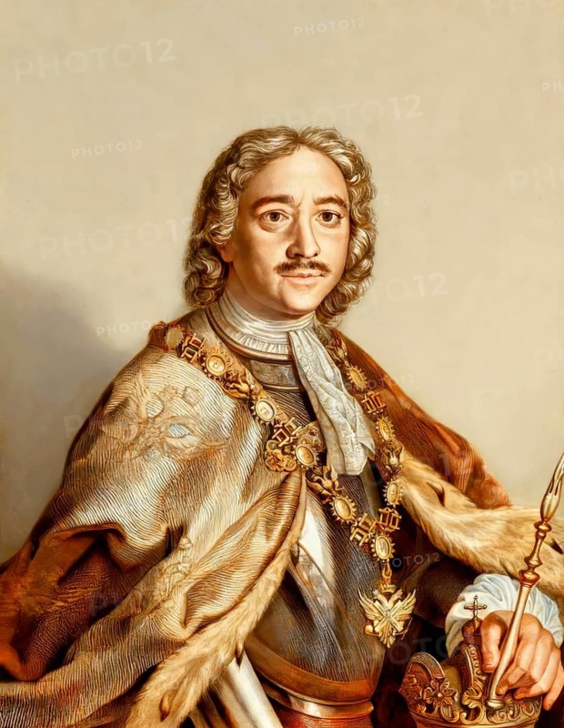 Portrait of Peter the Great, Peter I or Pyotr Alexeyevich Romanov, 1672-1725, Emperor of the Russian Empire, digitally optimized