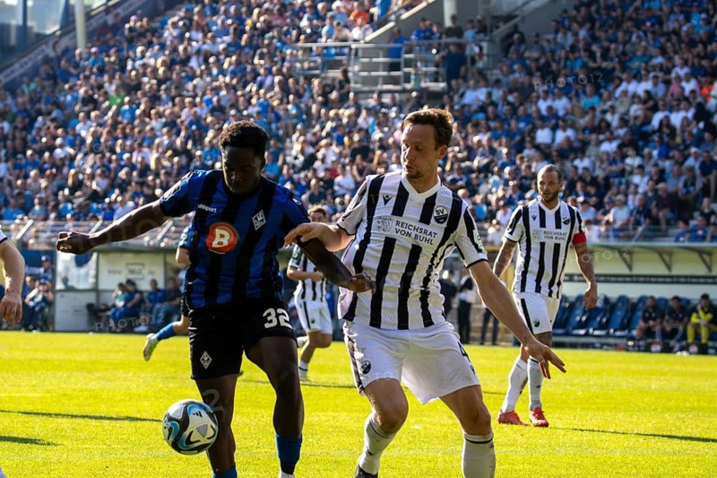 11.05.2024, Football 3rd division, Season 2023/24, Matchday 37: Waldhof Mannheim vs SV Sandhausen (4:2) . On the ball: Kennedy Onyedika Okpala (32, Waldhof Mannheim)