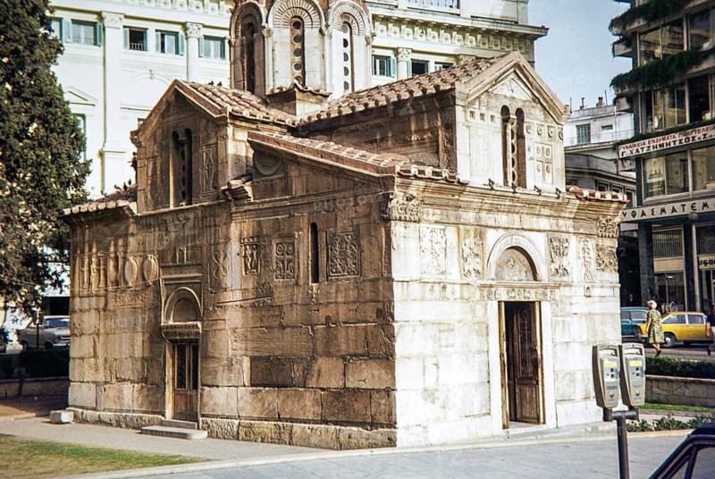Church of St. Eleutherios or Panagia Gorgoepikoos, Little Metropolis, Byzantine church, Mitropoleos Square, Athens, Greece, Europe 1972