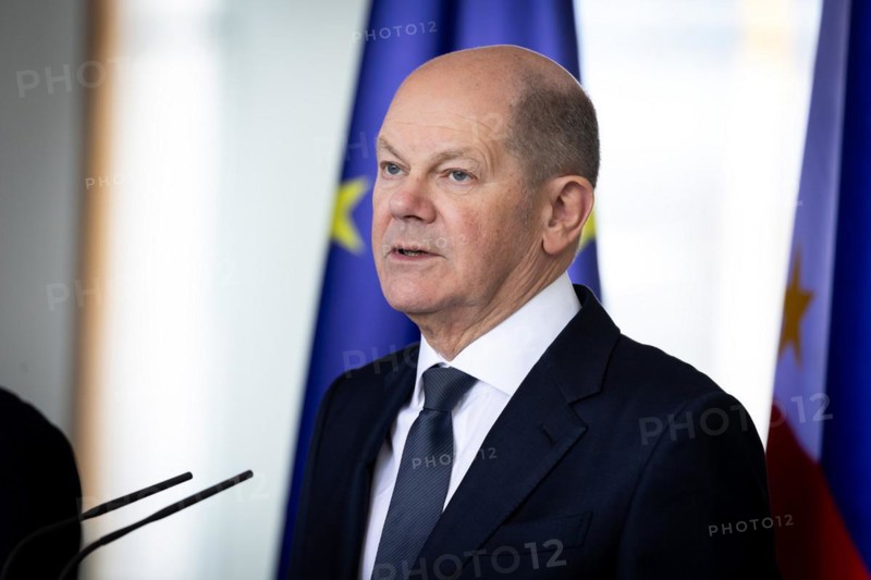Olaf Scholz, Federal Chancellor, and Ferdinand Marcos Jr. (not pictured), President of the Republic of the Philippines, at a joint meeting in Berlin, 12 March 2024